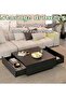 Arrangeli Square Coffee Table, Living Room Home Side Table, Modern Home Center Sofa Table, Simple Black Square Edge Tables for Living Room Bedroom Balcony Yard (CJ028-BLACK) - 2