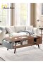 100*50*45cm Coffee Table With Storage Space Simple Installation Living Room Table With Double Layer Home Sofa Centre Table - 3