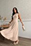 Women's Modal Fabric Beige Sleeveless Long Dress - 6