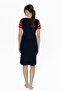 20009 Women's 100% Cotton V-Neck Short Sleeve Summer Nightgown Navy Blue - 2
