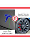 Set of 8 Custom Cut Logo Stickers for Tesla Model Y Steering Wheel Front Rear Rims and Sensors - 8