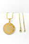 3.5 cm Plate Gold Color Double Sided Celcelutiye Vefki Embroidered 60 cm Italian Chain 316L Stainless Steel Necklace - 6