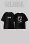 Kanye Graduation Design Printed Unisex Oversize Black Tshirt