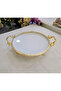Cast Iron Edged Frame Porcelain Presentation Set with Stands Gold 4 Pieces - 6