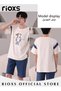 Couples Matching 2 Pieces Short Sleeve Pajamas Soft Cotton Sleepwear Button Down Loungewear Men's Wo - 3
