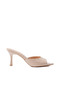 Zri̇n-716 Beige Patent Leather Pointed Toe Heeled Slippers 9 cm - 2