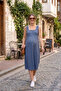 Square Neck Buttoned Zero-Sleeve Maternity and Postpartum Woven Dress - 2