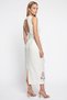 Pure Linen Belt Detailed Floral Embroidered Midi Dress - 3