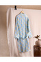 Aubina Muslin Women's 100% Cotton Bathrobe - Yellow/Blue - 2