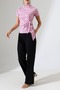 Women's Micro Digital Polka Dot Blouse with Tie Detail - 3