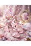 Pink Cross-Sand Glittery Evening Dress Shoes with a Bow on the Back and a Single Strap Heel.