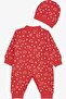 Baby Girl Jumpsuit Heart Patterned 0-3 Months-6 Months, Red - 2