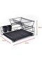 2 Layer Tier Kitchen Over The Sink Accessories Dish Organizer Storage Rack Plate Holder With Drip Tray - 3