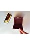 Women's Burgundy Envelope Cover Gold Lock Mini Card Holder Wallet - 4