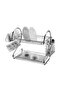2-Tier Dish Drying Rack Silver 55x39x24cm - 2