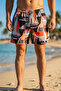 Men's Swim Shorts with Pockets, Cotton, Water Repellent Lining, Colorful Pieces, Bs-243