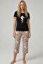 Black Patterned Knitted Capri Set 24102126 - 2