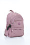 Vital Series Fuchsia Crinkle Waterproof Fabric Stylish Daily Backpack with Plush Keychain - 2