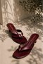 Flip-Flops with Heels, Burgundy - 7