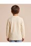 Boys Cream Popcorn Knit Henley - 8