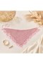 Hand Knitted Mesh Sequin Bandana Crochet Bead Detailed Hair Accessory Beach Compatible Pink Color Summer Fashion - 5