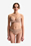 Women Cosy Lace Beige Wireless Padded Bra - 5