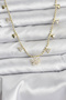 Brass Gold Color Zircon Stone Flower Model Women's Necklace