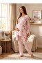 New Season Pink Floral Pattern Summer Nursing-Friendly Design Short Sleeve 100% Cotton Maternity Pajama Set - 2