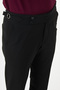 Straight Slim Fit Men's Trousers with Buckle Waistband Black - 38319.25Y - 2