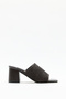 Heels 2641 - Textured Wide Band Brown Straw Women's Heels - 3