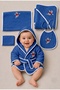 Newborn Embroidered Baby Bathrobe Set 5 Pieces Compatible with 0-2 Years Old 100% Cotton Curly Towels - Baby - 2
