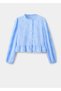 Embroidered blouse with ruffle detail - 3