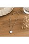 316L Stainless Steel White Heart Bead Detailed Elegant Women's Necklace Gift - 2