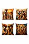 Fire Dance African Girls Patterned 4-Piece Throw Pillow Cover Set - 3
