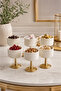 6-Piece Gold Metal Footed Porcelain Bowl, Coffee Side Tray, Turkish Delight Serving Bowl, 50ml