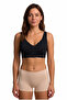 Women's Seamless Laser Cut Front Snap Gathered Bra with Wide Straps Comfortable Bustier