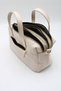 Women's Cream Multi-Compartment Crossbody Hand and Shoulder Bag with Useful Metal Accessories and Zipper - 4