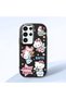 Samsung Galaxy S23 Ultra Compatible Case with Camera Protector Black Silicone Couple Phone Case with Kitty Pattern