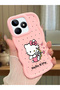 Realme Note 50 Compatible Case Camera Protector Pink Silicone Couple Phone Case Kitty Pattern
