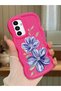 Samsung Galaxy A04S Compatible Case Camera Protector Red Silicone Couple Phone Case Floral Pattern