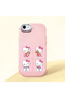 iPhone Se 2022 Compatible Case Camera Protector Pink Silicone Couple Phone Case with Kitty Pattern