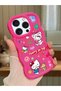 iPhone 12 Pro Compatible Case with Camera Protector Red Silicone Couple Phone Case Kitty Pattern