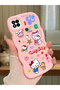 Poco C31 Compatible Case Camera Protector Pink Silicone Couple Phone Case Kitty Pattern