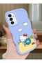 Samsung Galaxy M23 Compatible Case Camera Protector Blue Silicone Couple Phone Case Kitty Pattern