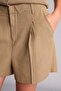 Normal Waist Short Leg Linen Blend Light Khaki Shorts I1213Ax26Hs - 3