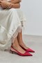 Rovia Burgundy Satin Pointed Toe Thin Heeled Women's Shoes - 7