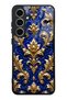 Samsung S24 Fe Royal Sapphire Baroque Design Glossy Phone Case