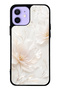 iPhone 12 Ivory Pearl Blossom Design Glossy Phone Case