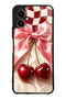 Omix X5 Glossy Phone Case with Cherry Picnic Bow Design