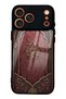 iPhone 17 Pro Max Burgundy Glossy Phone Case with Ottoman Emblem Design